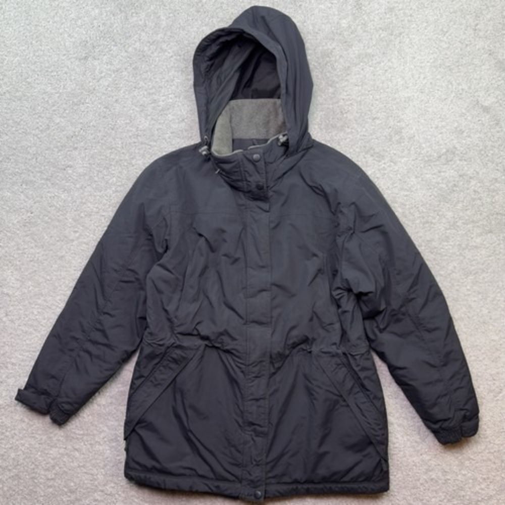 L.L.Bean Womens M Petite Navy Thinsulate Insulated Hooded Parka Jacket Coat